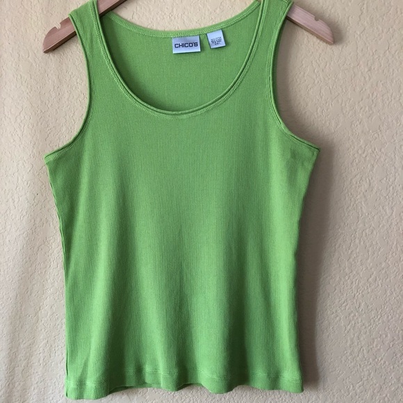 🍭Nice Green Ribbed Chico’s Tank! - Picture 4 of 4